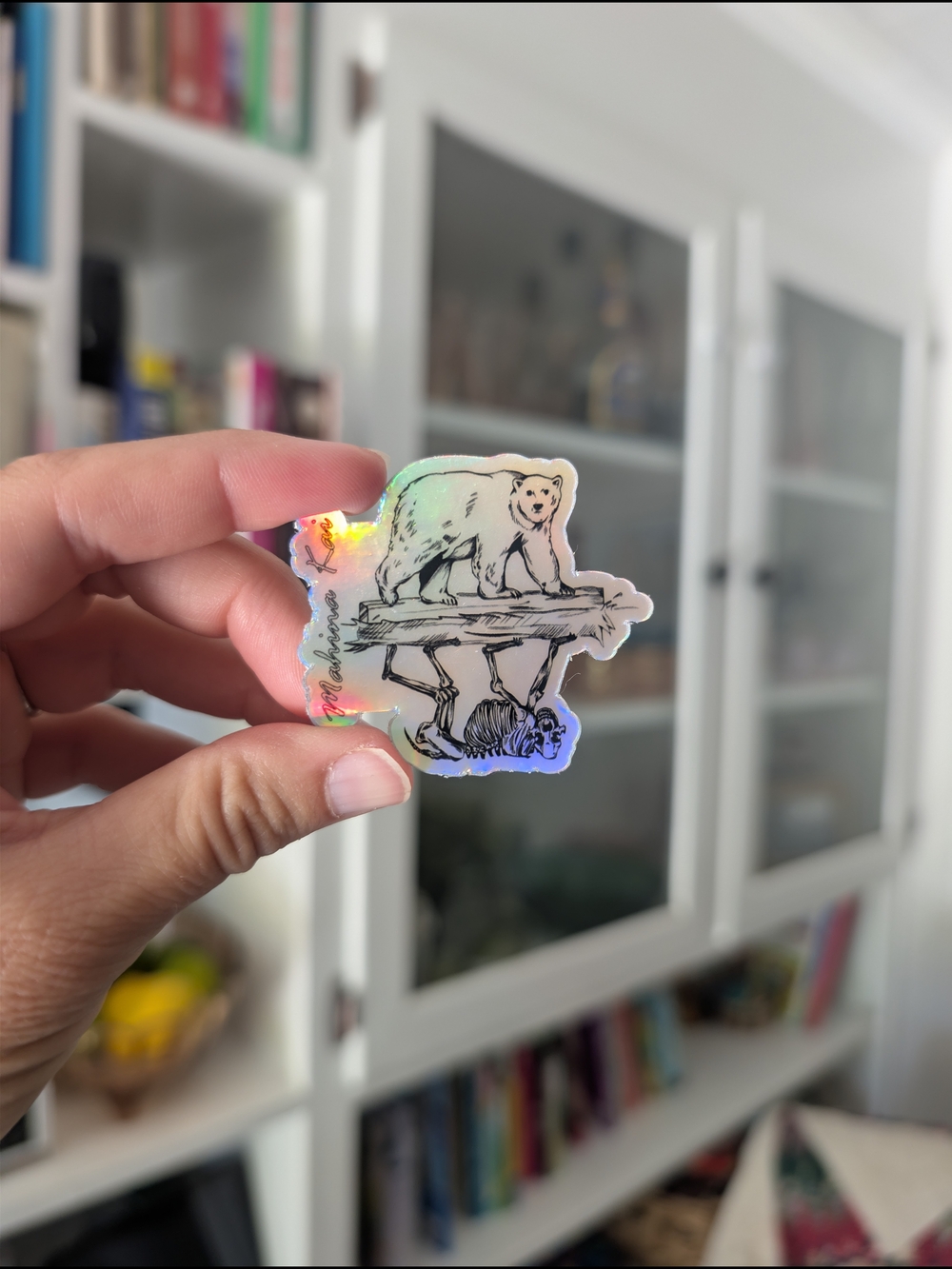 Holographic Polar Bear Art Sticker - Unbranded